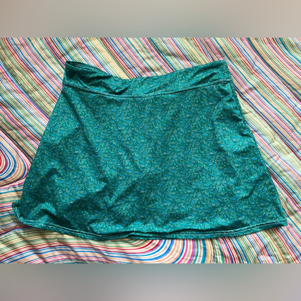 Teal Printed A-Line Women's Skirt